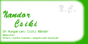 nandor csiki business card